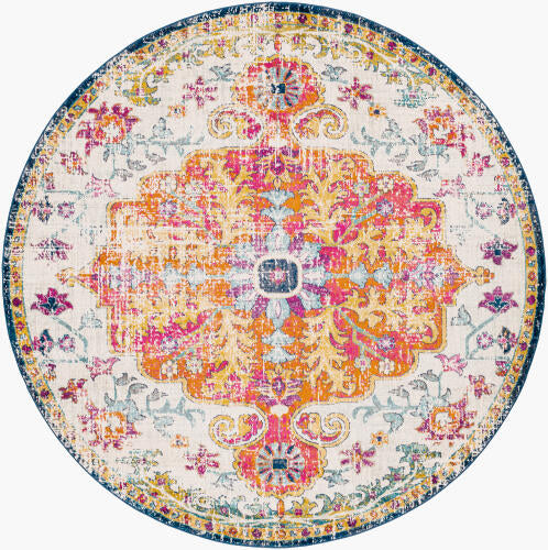Harput Machine Woven Rug 4x4 Round