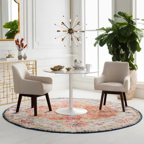 Harput Machine Woven Rug 4x4 Round