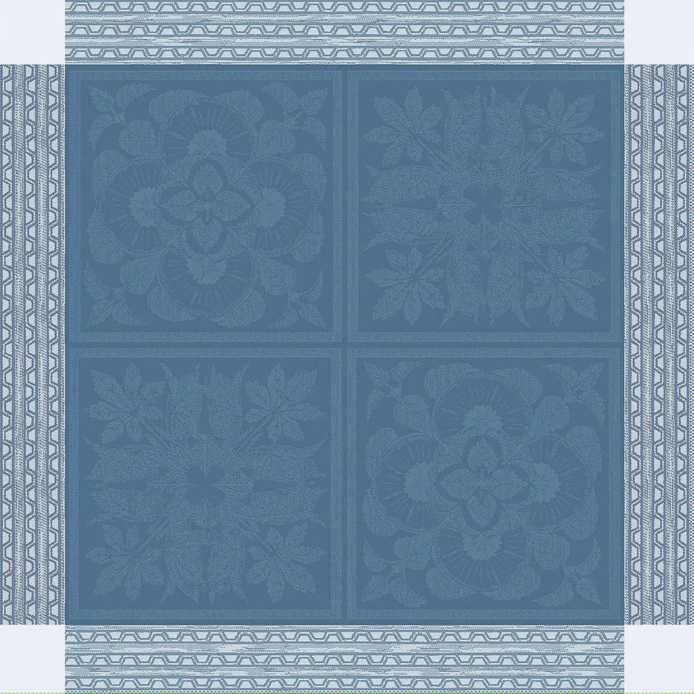 Harmonie Bleu Jacquard Napkin, 100% Linen