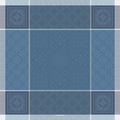 Harmonie Bleu Jacquard Tablecloth 69"x143", 100% Linen