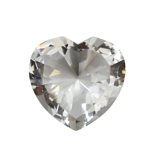 Glass Heart Diamond Clear 4in