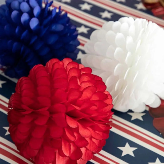 Patriotic Ruffled Balls, Set of 3