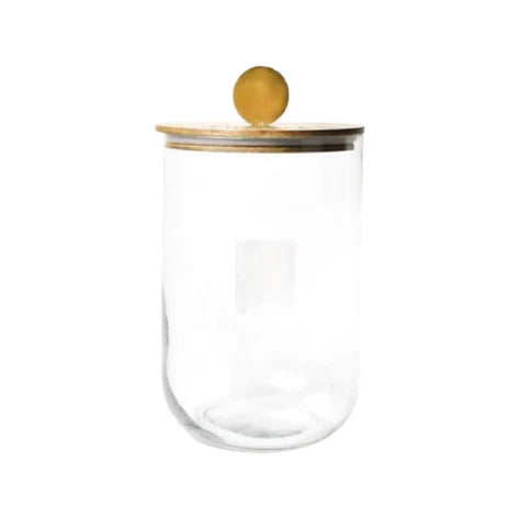 Happy Everything Small Mini Wooden Lid Glass Jar