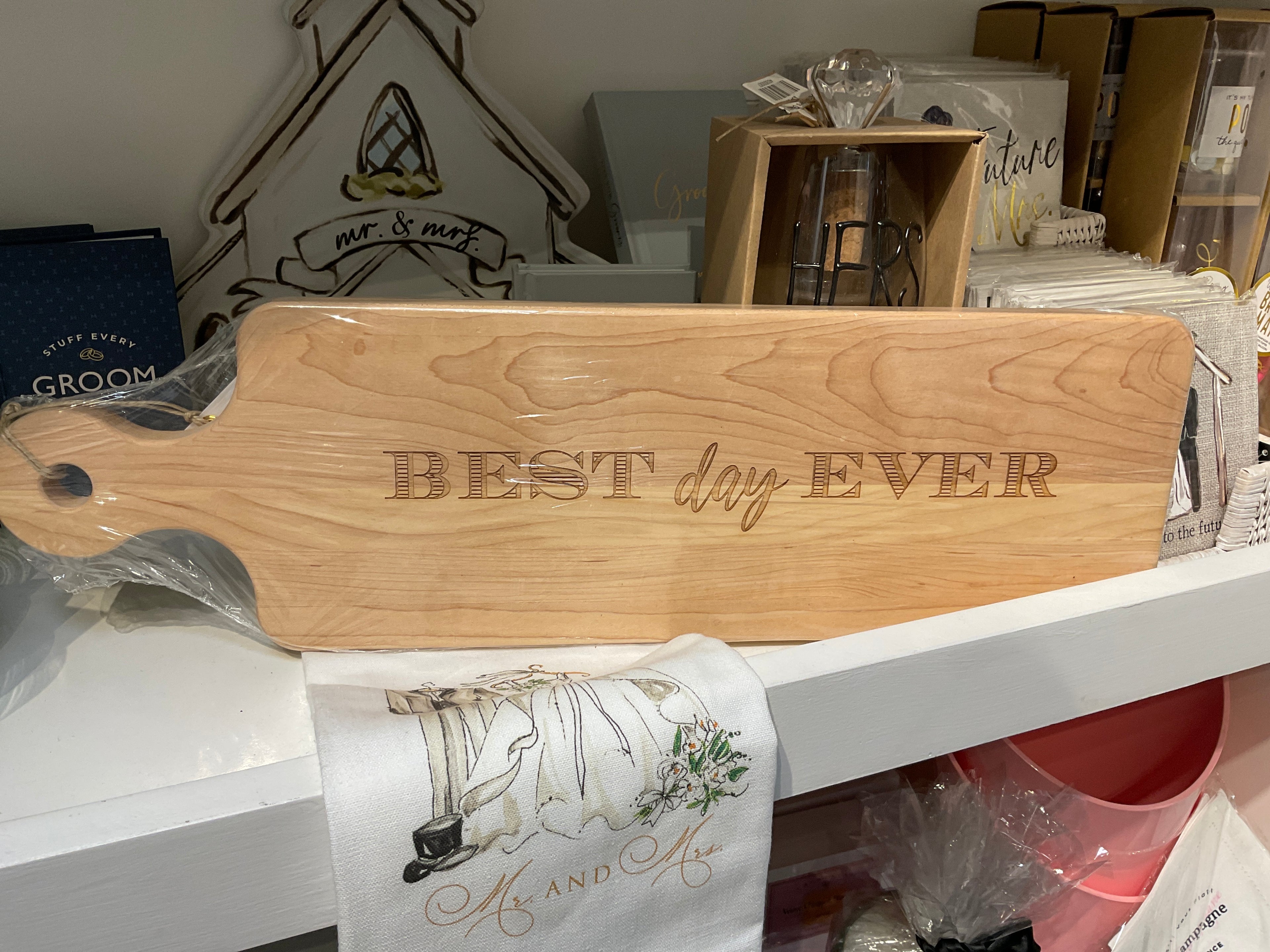 Handled Maple Bread Board Best Day Ever