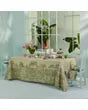 Jardin Spirituel Olive Jacquard Tablecloth 69"x120", Stain-Resistant Cotton
