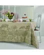 Jardin Spirituel Olive Jacquard Tablecloth 69"x120", Stain-Resistant Cotton