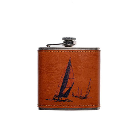 Leather Hip Flask - Yacht