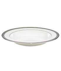 Parker Place Striped Platinum Bone China Rimmed Soup Bowl