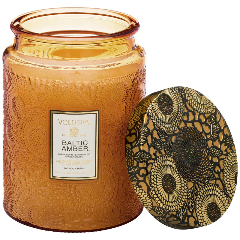 Baltic Amber Large Glass Candle