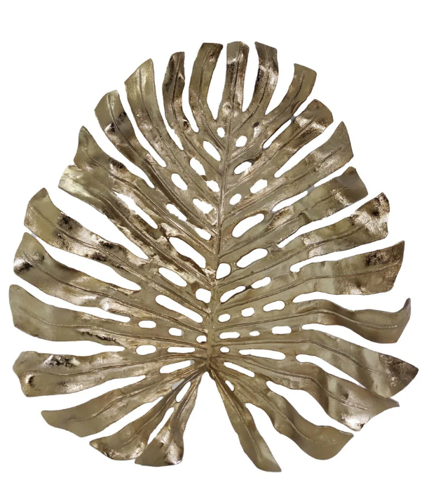 Metal Leaf Wall Deco Champagne