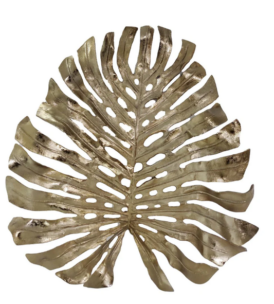 Metal Leaf Wall Deco Champagne