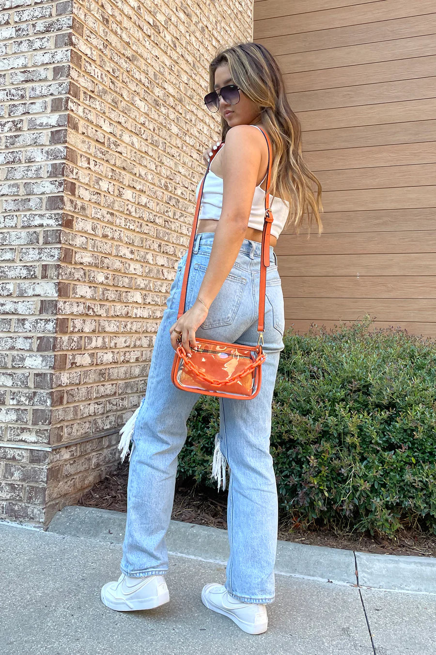 Silver Jessica Vegan Clear Crossbody