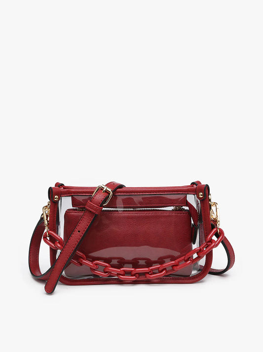 Crimson Jessica Vegan Clear Crossbody