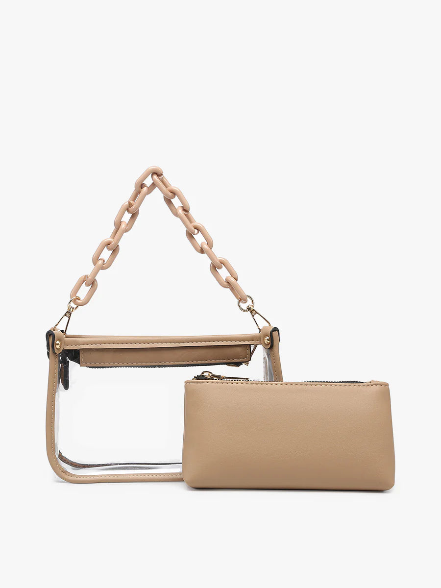 Silver Jessica Vegan Clear Crossbody