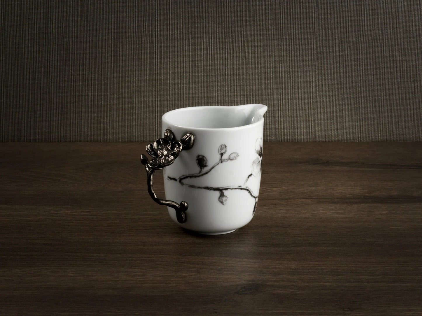 Black Orchid Porcelain Creamer