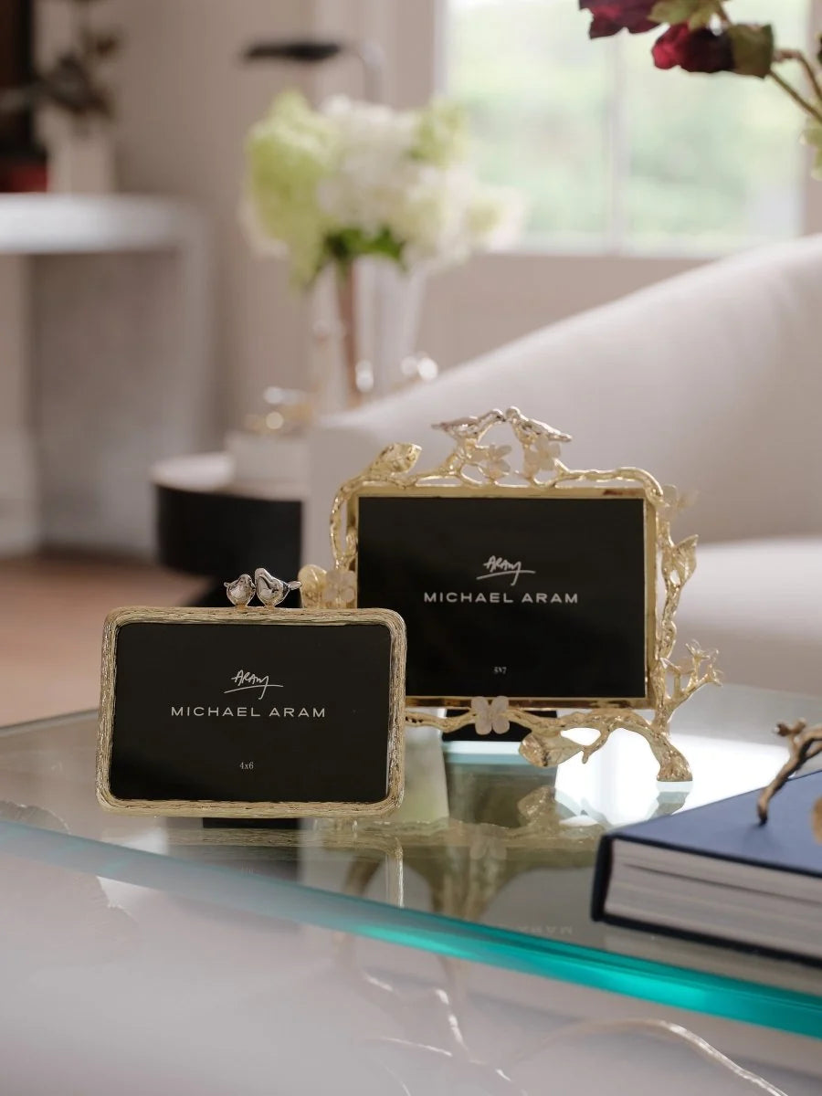 Lovebirds Silver & Gold 4 x 6 Frame