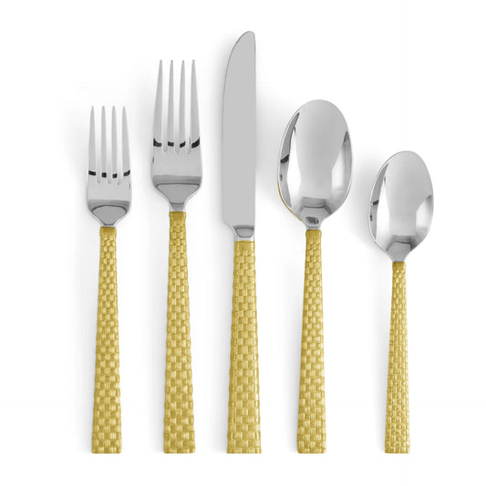 Palm Gold 5-Piece Flatware Set