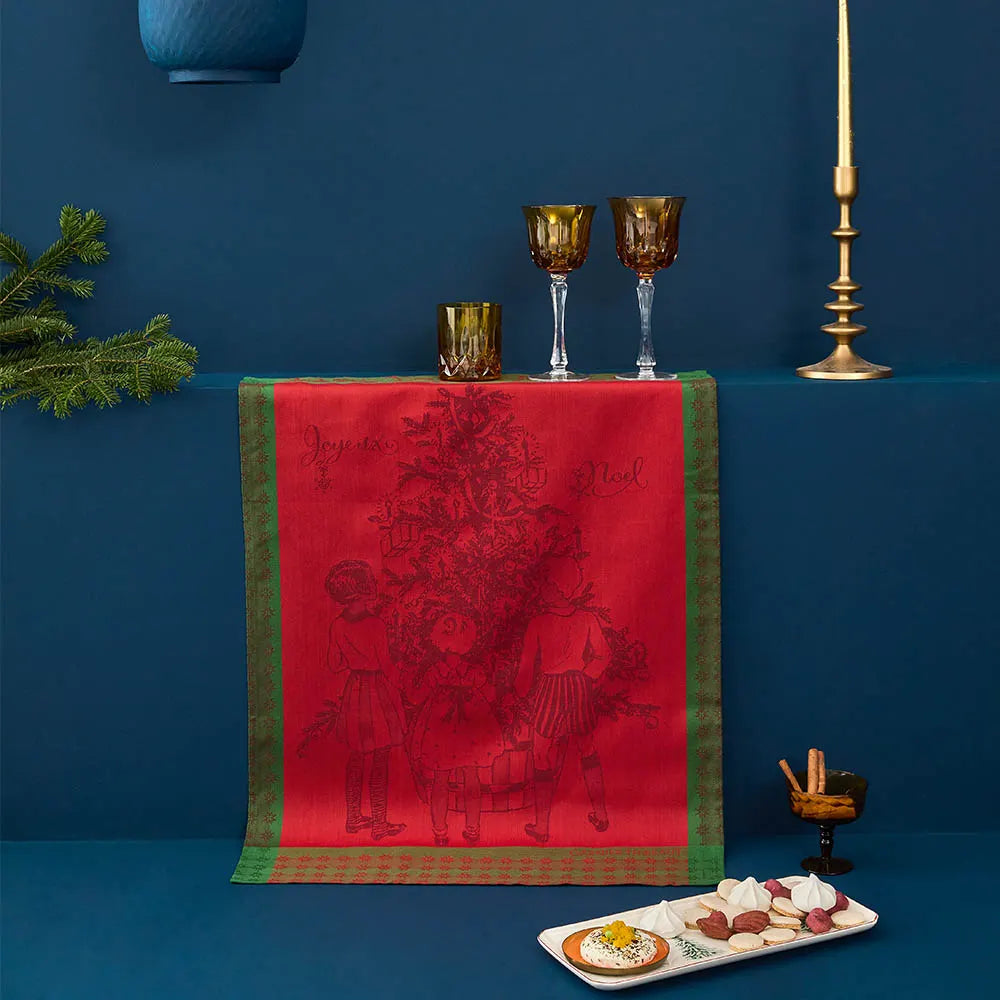 Garnier-Thiebaut Noel d'Enfance Houx Childhood Christmas Kitchen Towel