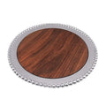 Pearled Round Cheese Board, Dark Wood