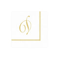 D Hemstitch Script Single Initial Paper Cocktail Napkins - 20 Per Package