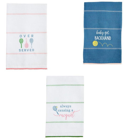 Over Served Tennis Embroidery Towel