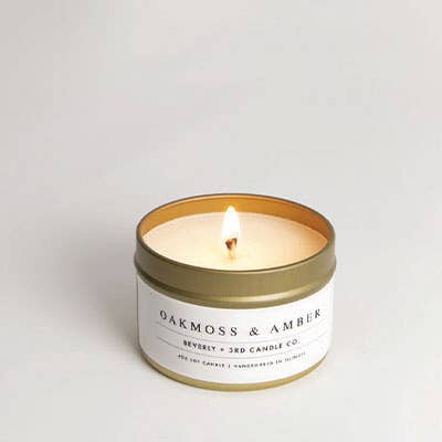 4oz Oakmoss & Amber Travel Tin - Soy Candle