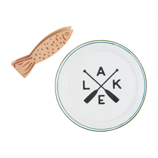 Lake Platter & Tongs Set