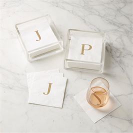 G Initial Napkin & Holder Set