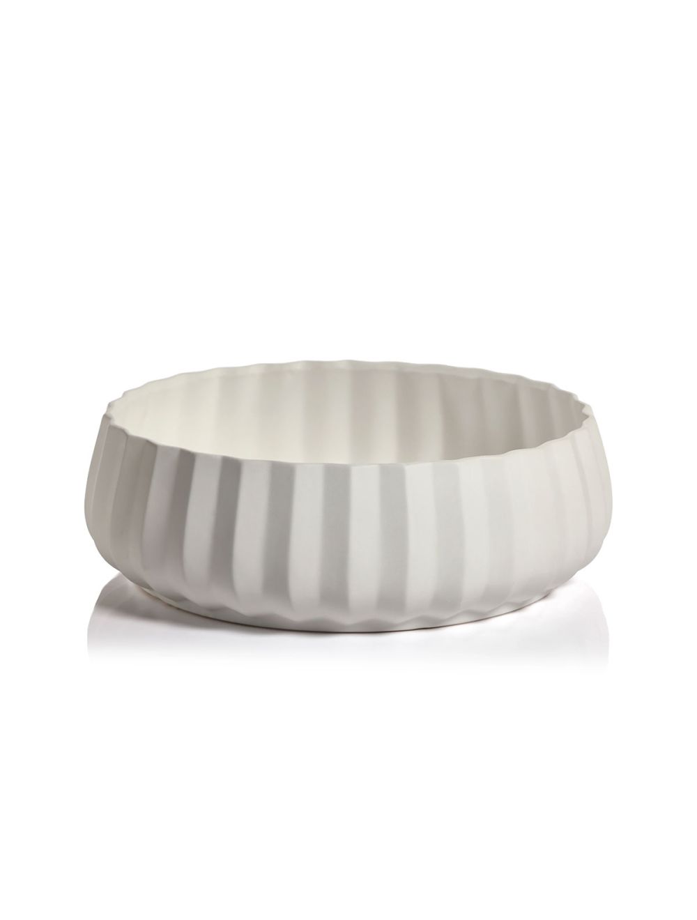 Chantria White Ceramic Bowl 16"