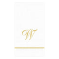 W Hemstitch Script Single Initial Paper Guest Towel Napkins - 15 Per Package