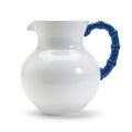 Blue Bamboo Touch Beverage Pitcher with Bamboo Design Handle