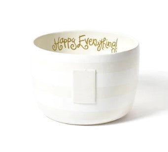 White Stripe Happy Everything Big Bowl