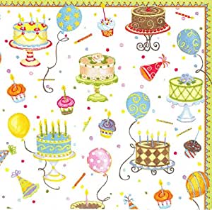 Birthday Cakes Paper Luncheon Napkins - 20 Per Package