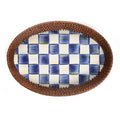 Royal Check Rattan & Enamel Small Serving Tray