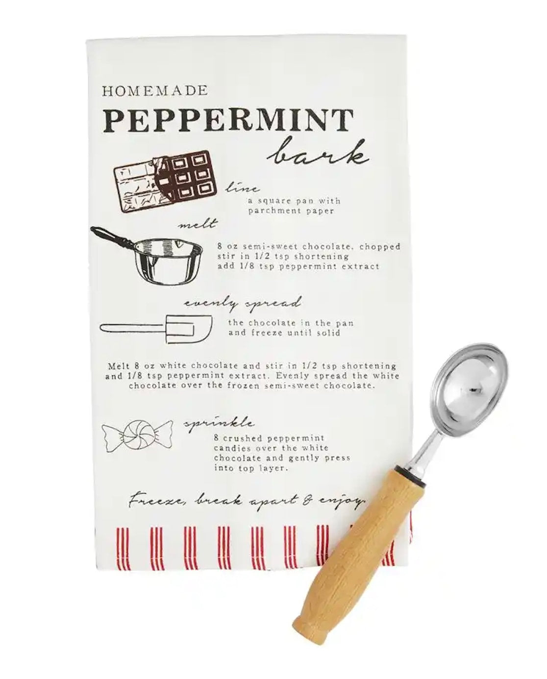 Peppermint Bark Recipe Towel Set