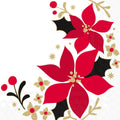 Merry Christmas Poinsettia Christmas Paper Cocktail Napkin