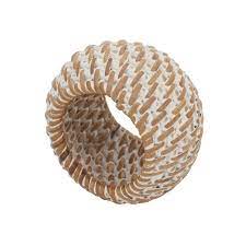 White Woven Rattan Napkin Ring