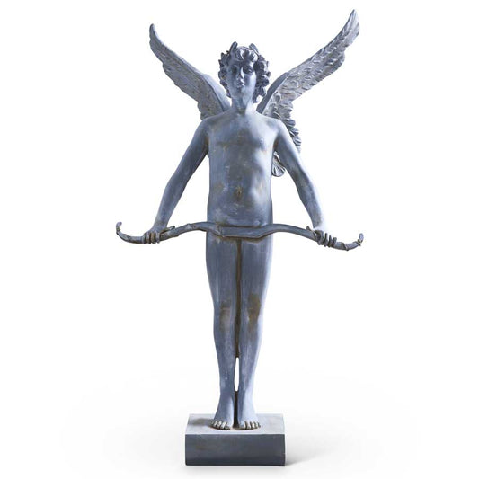 49 Inch Blue Gray Resin Angel w/Bow across Waist