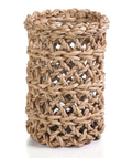Seagrass Open Weave Hurricane with Glass Insert - Large