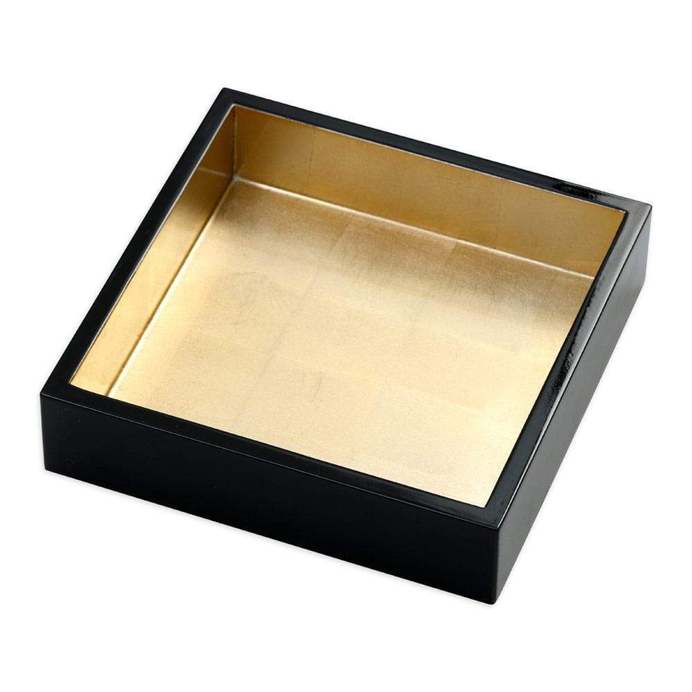 Lacquer Luncheon Napkin Holder - Black & Gold