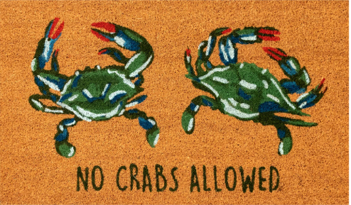 No Crabs Allowed Outdoor Mat Natural