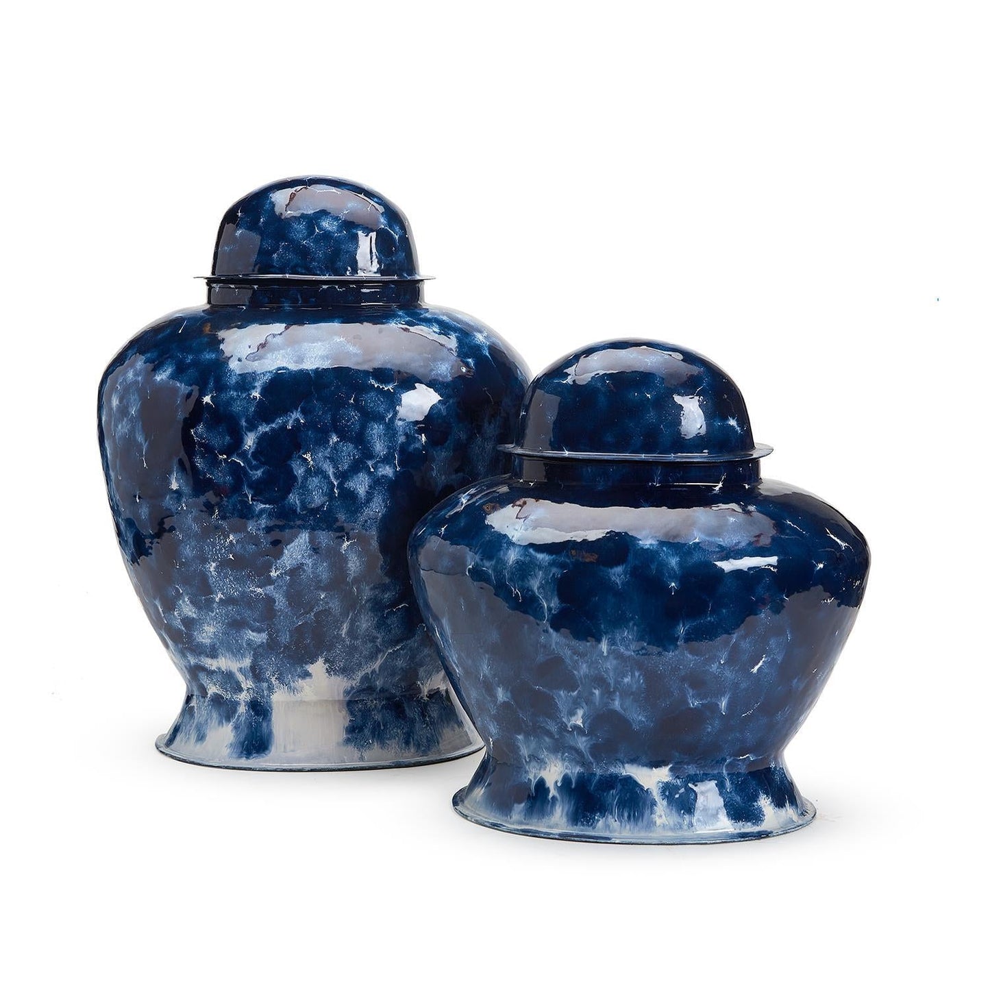 Large Midnight Sky Covered Jar - Iron/Enamel