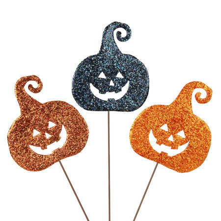 Black All Glitter Jack O Lantern