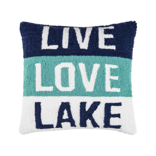 Live Love Lake Hooked Pillow