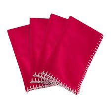 Whip Stitched Napkin Red