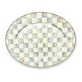 Sterling Check Enamel Oval Platter - Large
