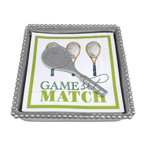 Tennis Racket Beaded Napkin Box Set