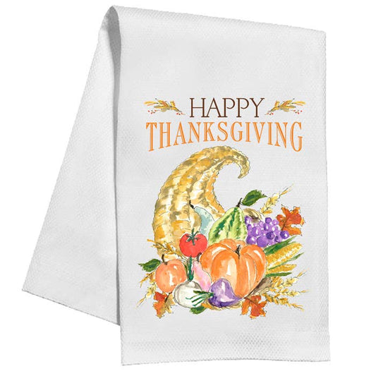 Happy Thanksgiving  Cornucopia Kitchen Towel