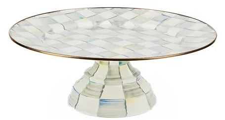 Sterling Check Large Pedestal Platter