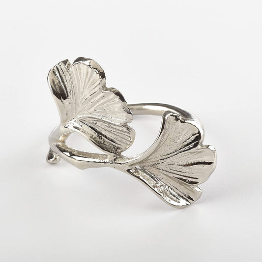 SIlver Gingko Napkin Ring